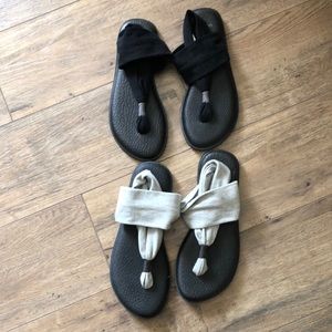 Two pairs of Sanuk sandals
